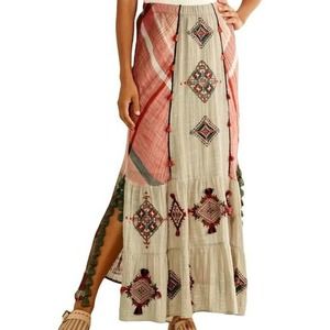 Soft Surroundings Arcadia Maxi Skirt Cowgirl Western Hippie Fairy Boho 35 Waist